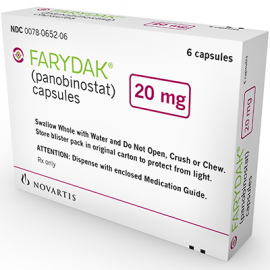 Изображение препарта из Германии: Фаридак Farydak (Панобиностат) 20 мг/6 капсул